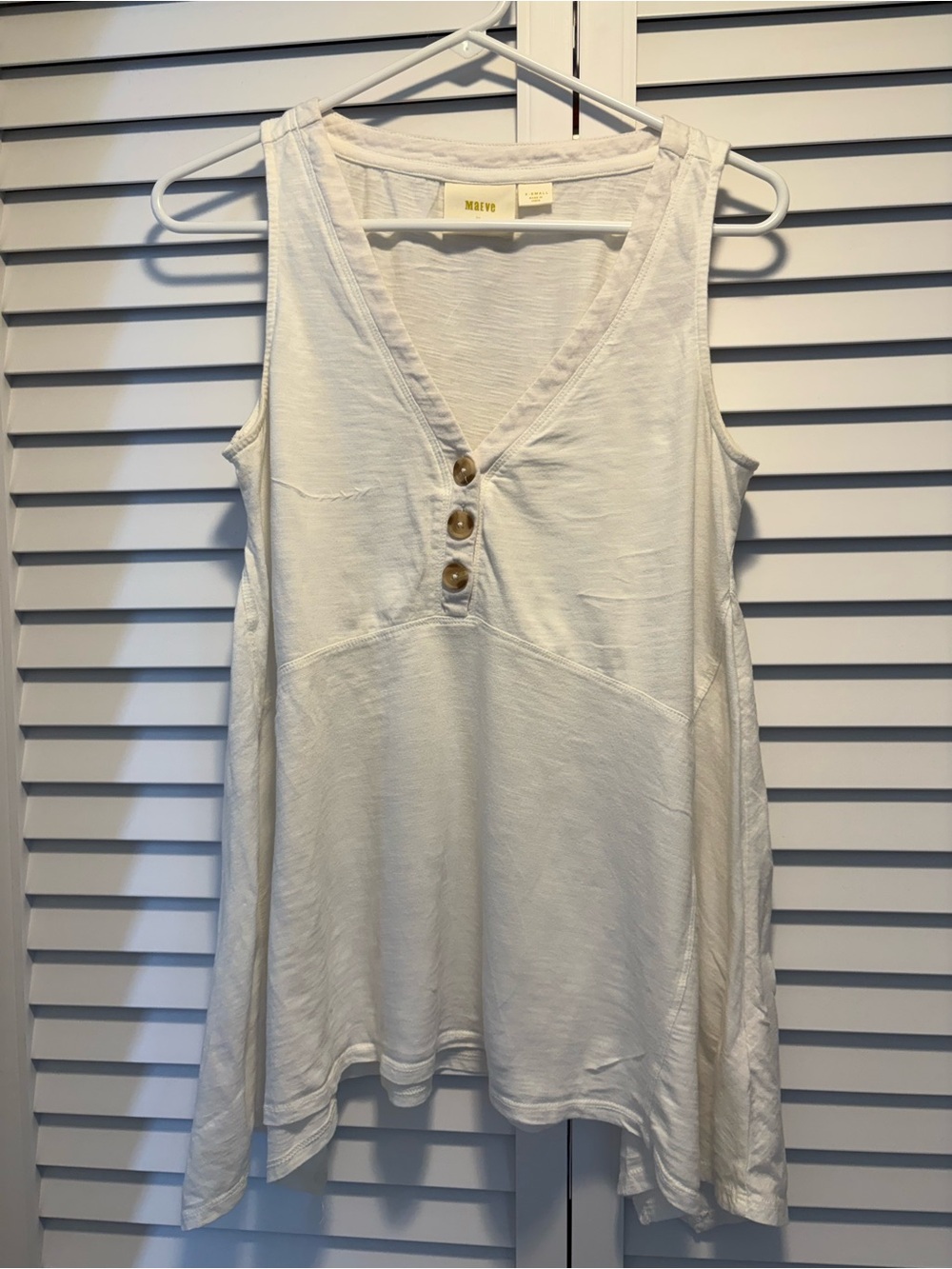 Maeve by Anthropologie Sleeveless V-Neck Button-Front Tunic